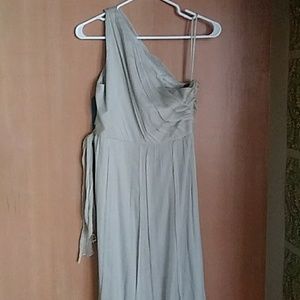 Amsale one shoulder chiffon gown